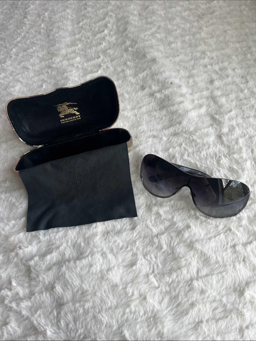 Burberry Black Gradient Shield Sunglasses